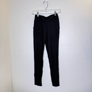 Black Textured Women's Leggings